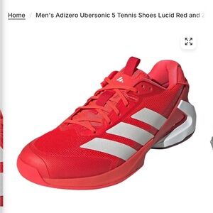 Adidas adizero Ubersonic 5 Tennis Shoes - lucid red and White